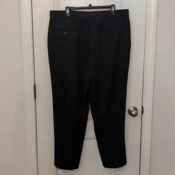 Haggar Men's Flat Front BIack Dress Pants - Picture 3 of 8